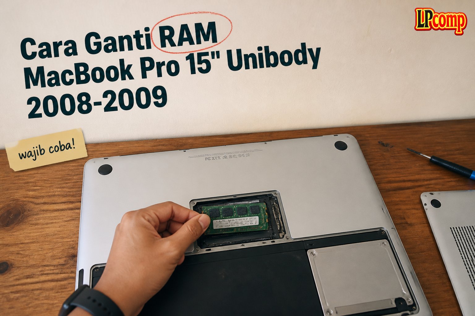 Cara Ganti RAM MacBook Pro 15" Unibody 2008-2009