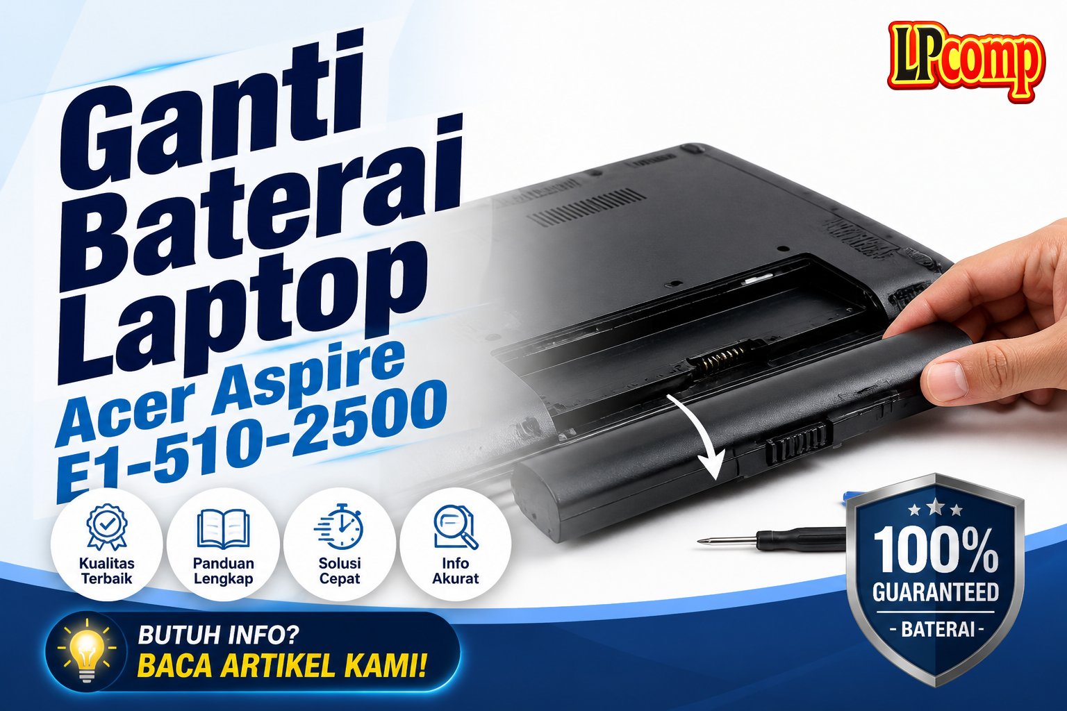 Ganti Baterai Laptop Acer Aspire E1-510-2500