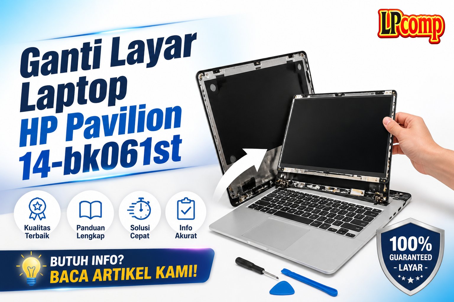 Ganti Layar Laptop HP Pavilion 14-bk061st