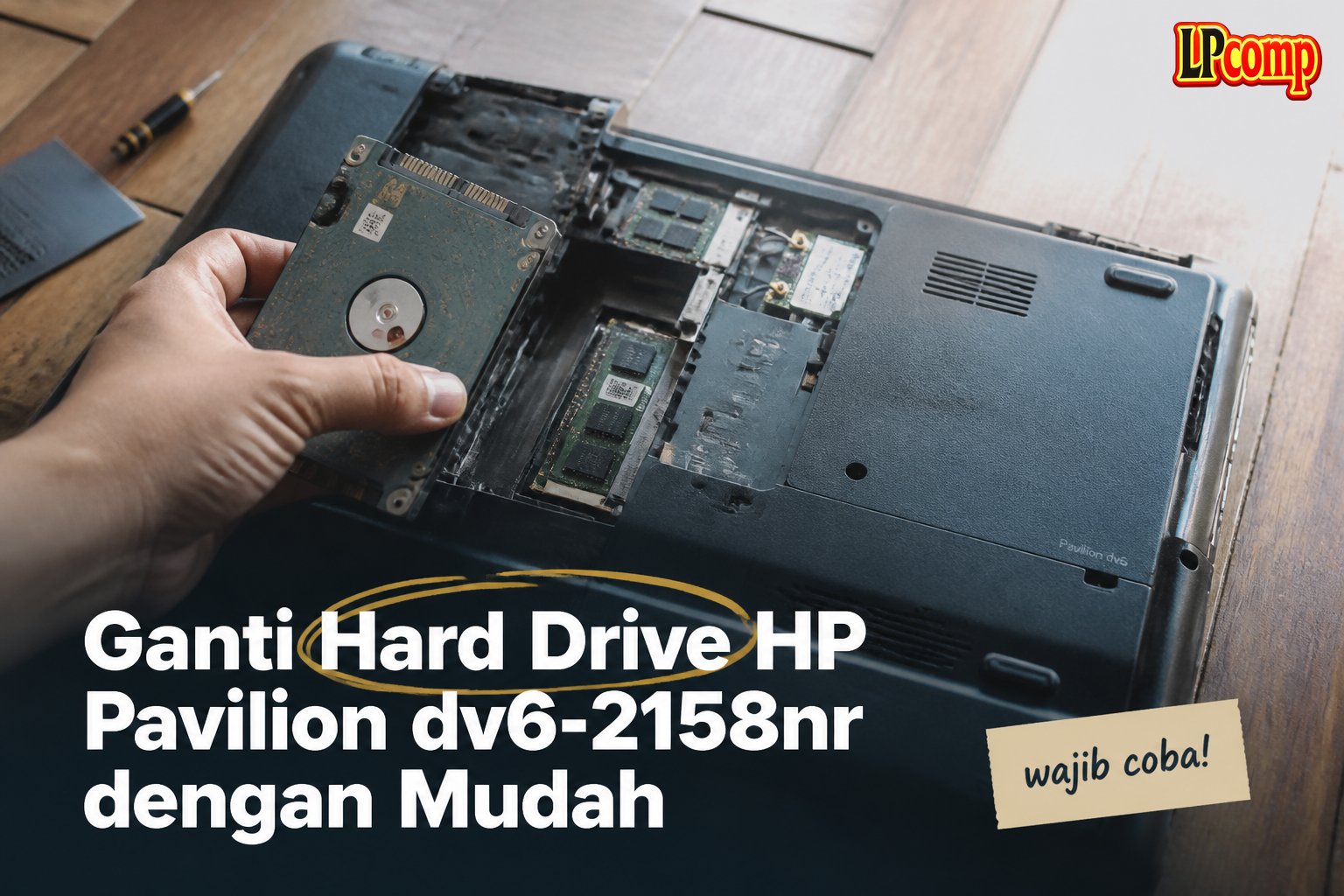 Ganti Hard Drive HP Pavilion dv6-2158nr dengan Mudah