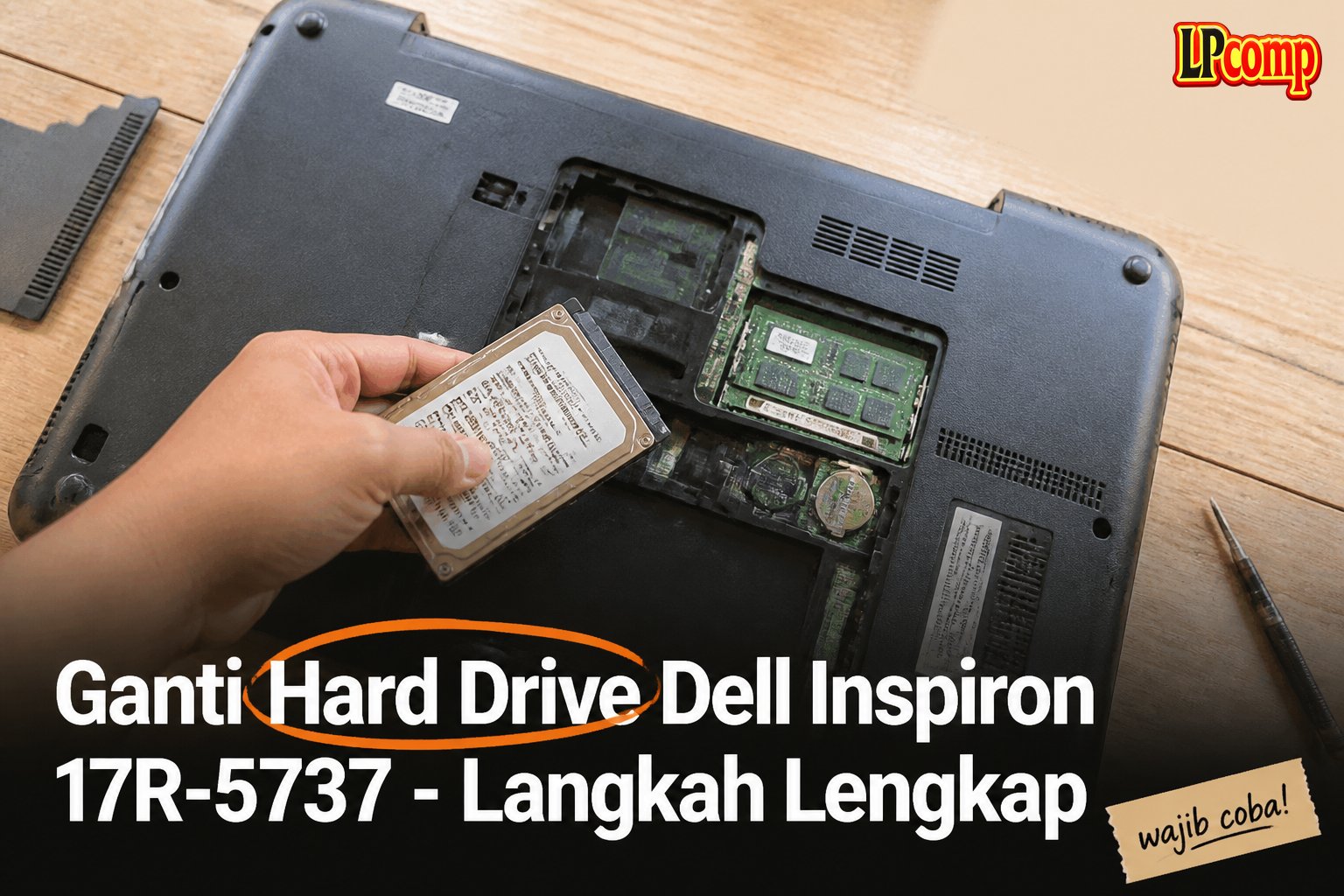 Ganti Hard Drive Dell Inspiron 17R-5737 - Langkah Lengkap