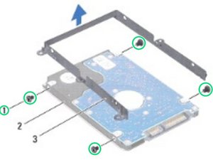 Langkah 4 — Hapus Screws pada Bracket Hard Drive