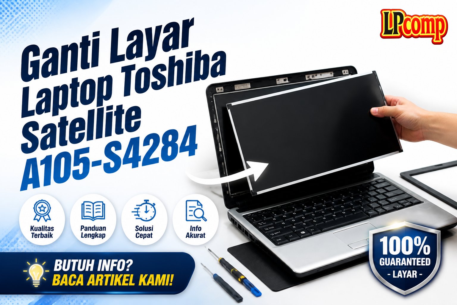 Ganti Layar Laptop Toshiba Satellite A105-S4284