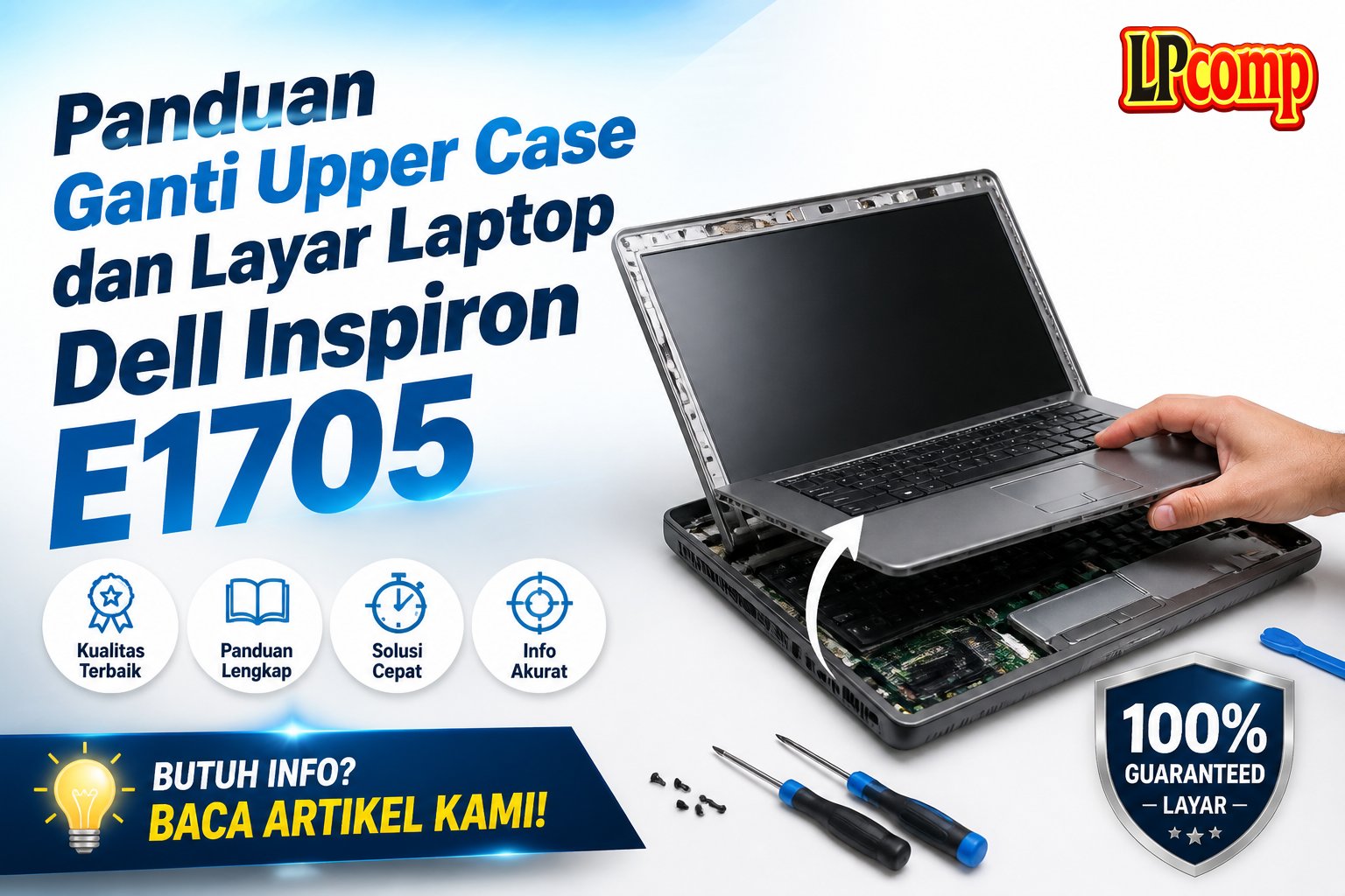Panduan Ganti Upper Case dan Layar Laptop Dell Inspiron E1705