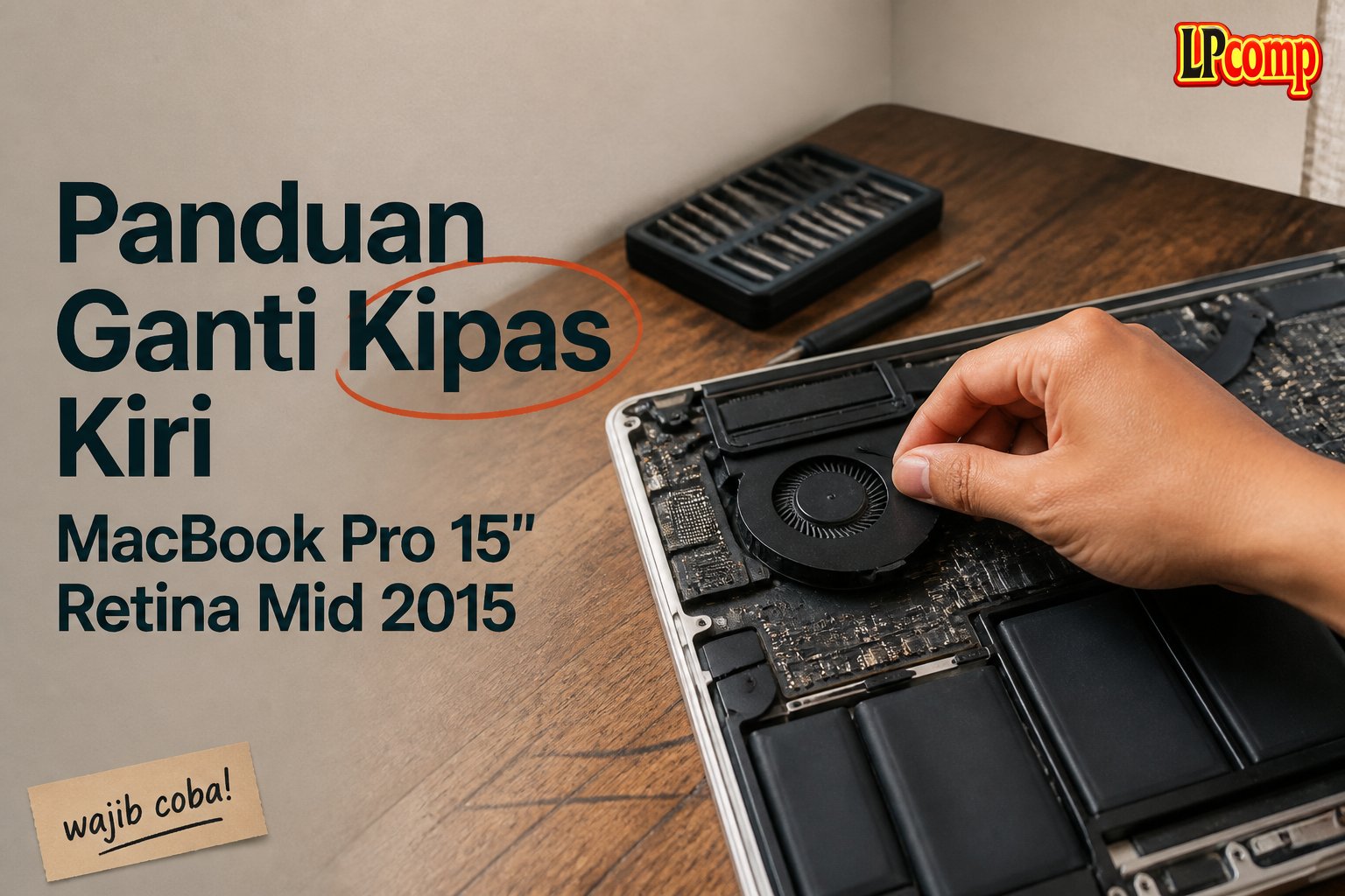 Panduan Ganti Kipas Kiri MacBook Pro 15" Retina Mid 2015