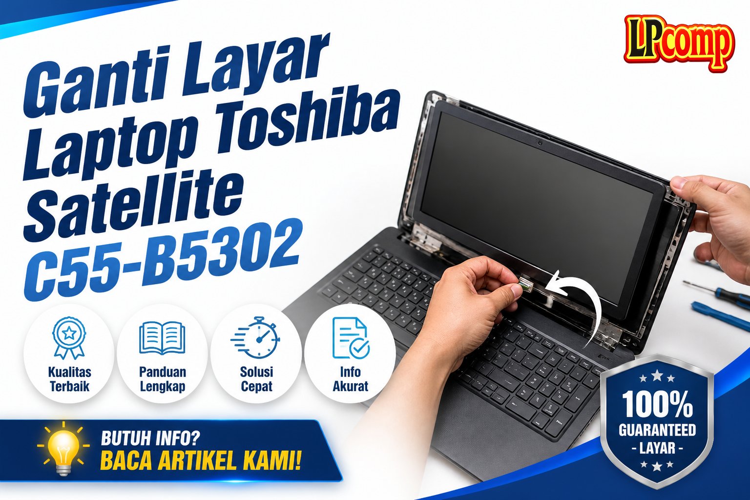 Ganti Layar Laptop Toshiba Satellite C55-B5302