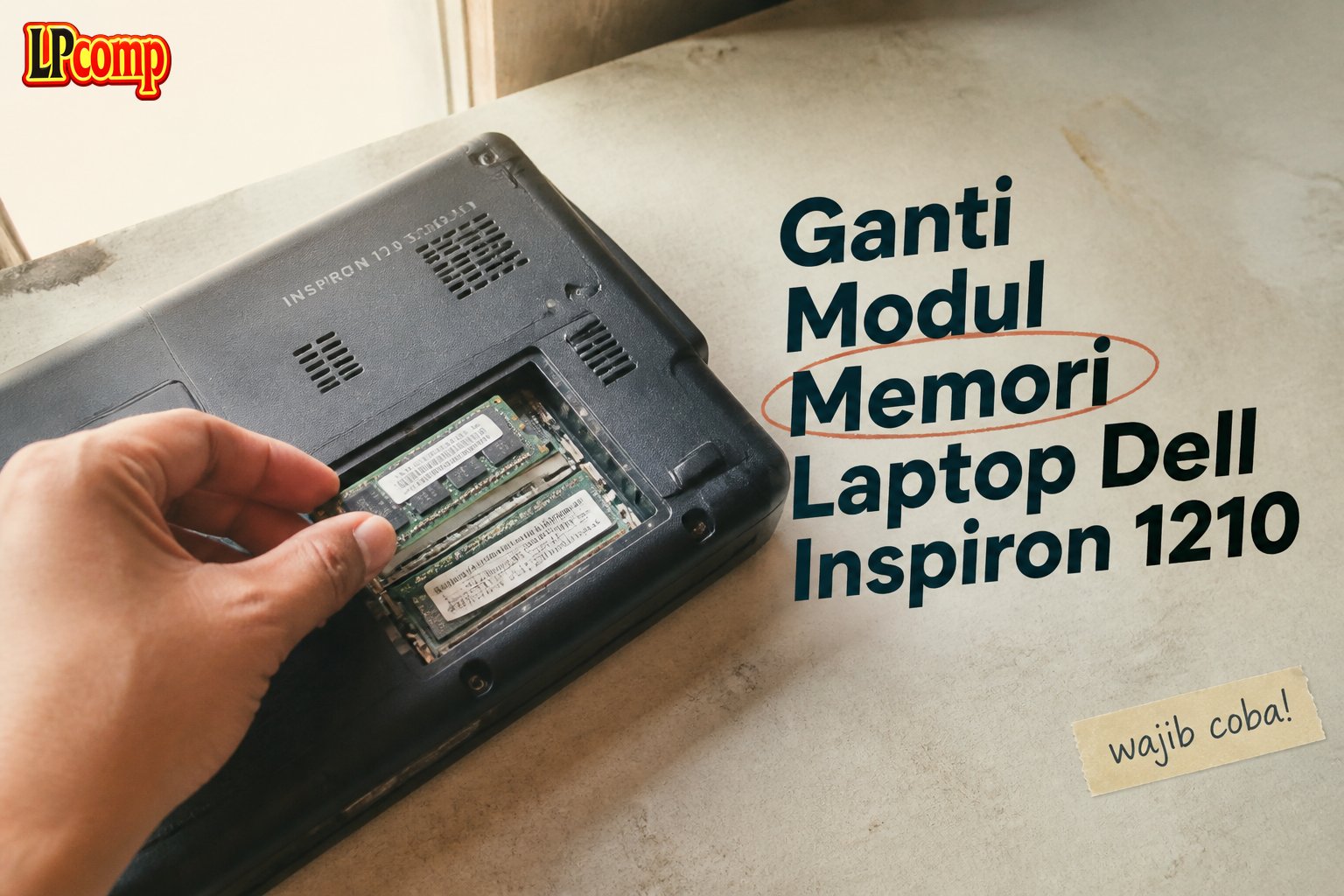 Ganti Modul Memori Laptop Dell Inspiron 1210