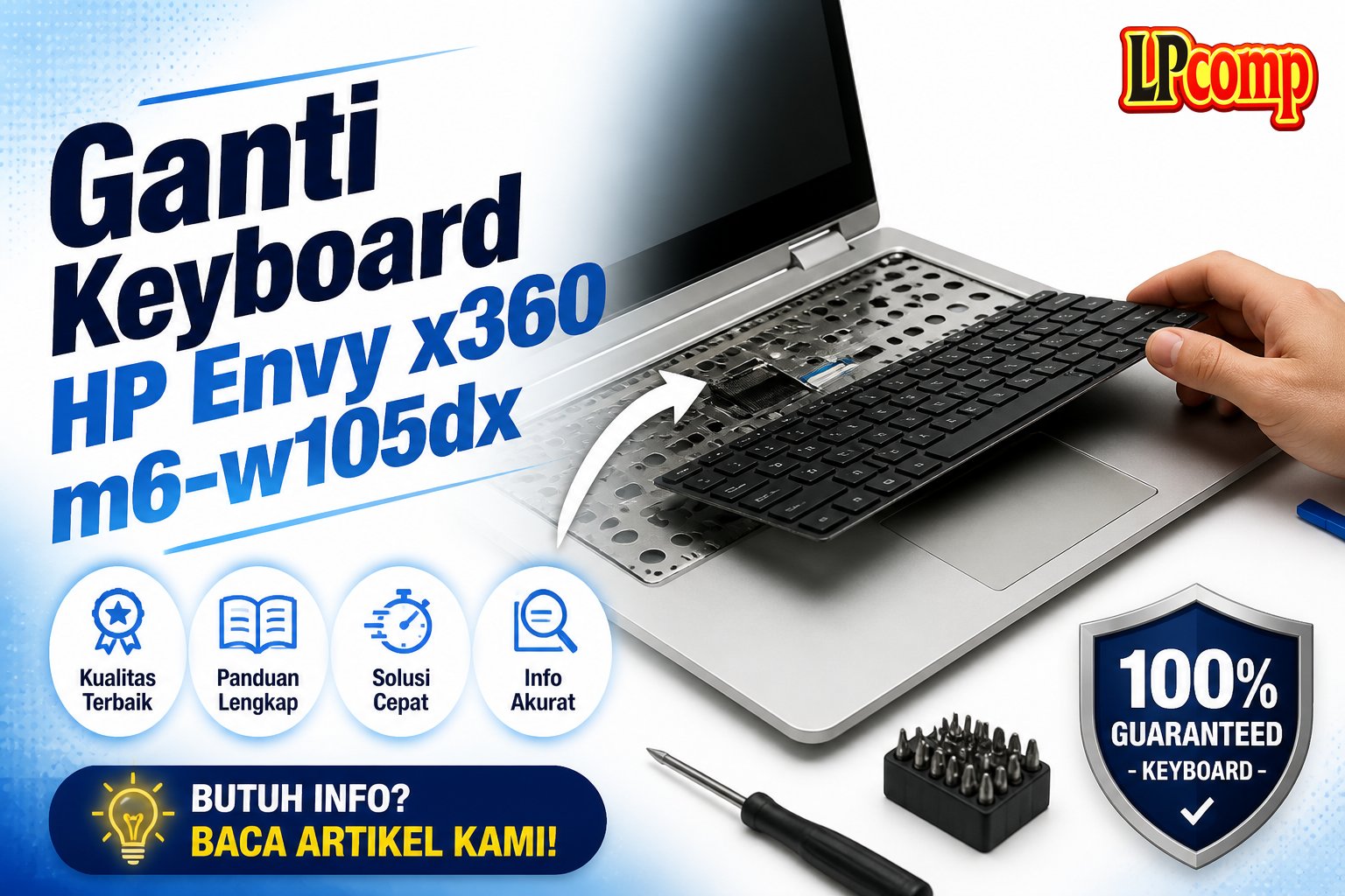Ganti Keyboard HP Envy x360 m6-w105dx