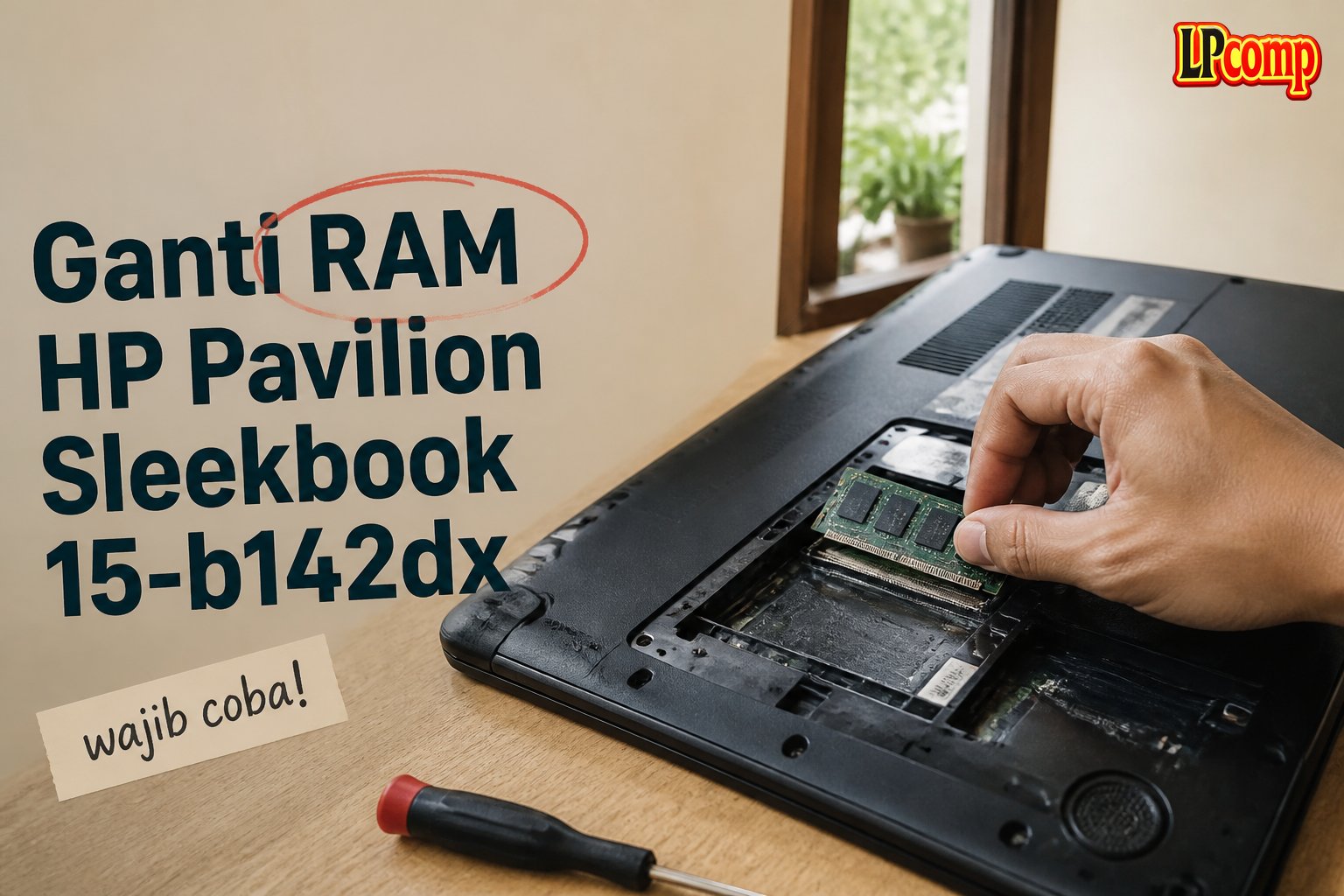 Ganti RAM HP Pavilion Sleekbook 15-b142dx