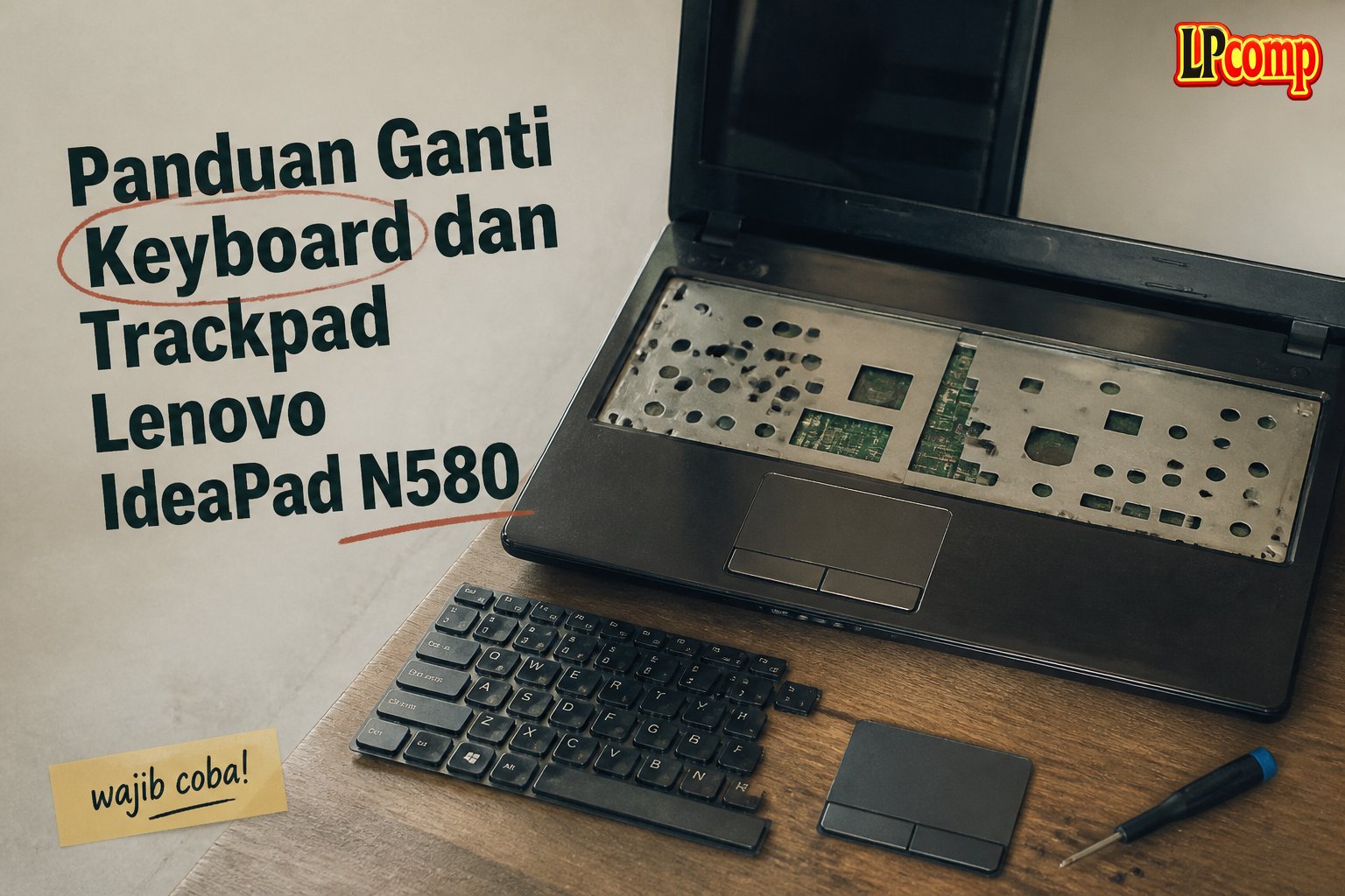 Panduan Ganti Keyboard dan Trackpad Lenovo IdeaPad N580