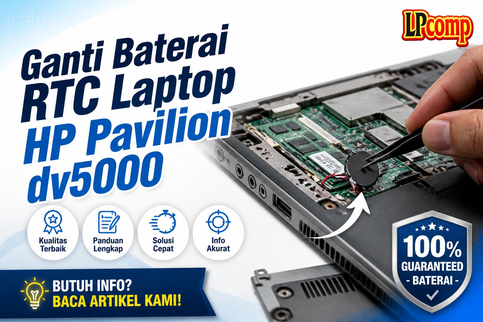 Ganti Baterai RTC Laptop HP Pavilion dv5000