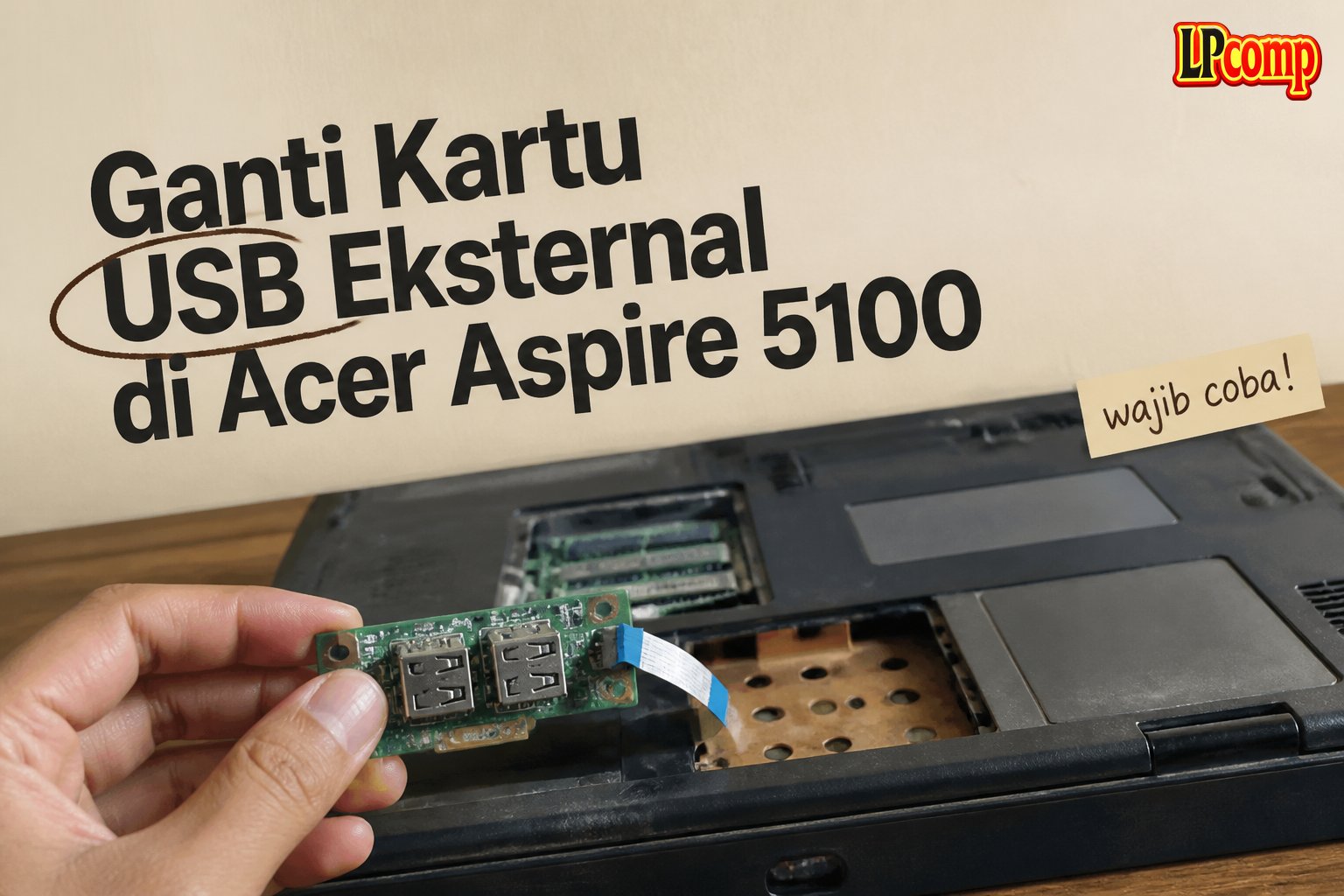 Ganti Kartu USB Eksternal di Acer Aspire 5100