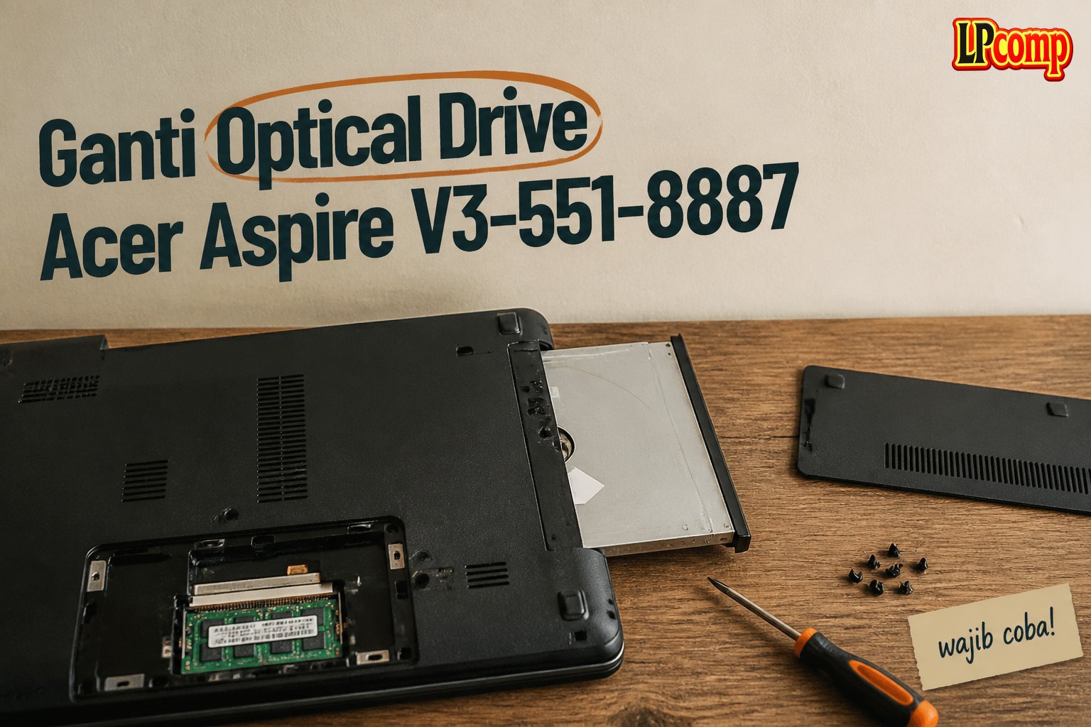 Ganti Optical Drive Acer Aspire V3-551-8887