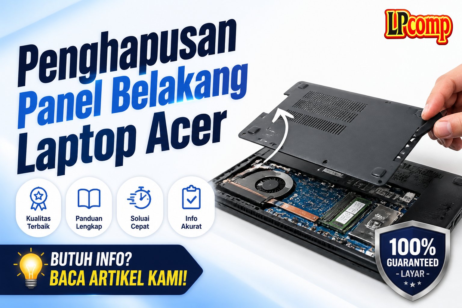 Penghapusan Panel Belakang Laptop Acer