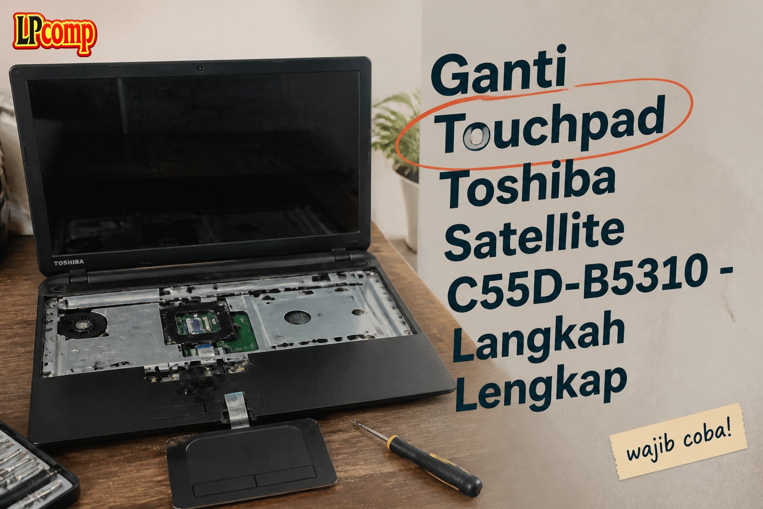 Ganti Touchpad Toshiba Satellite C55D-B5310 - Langkah Lengkap