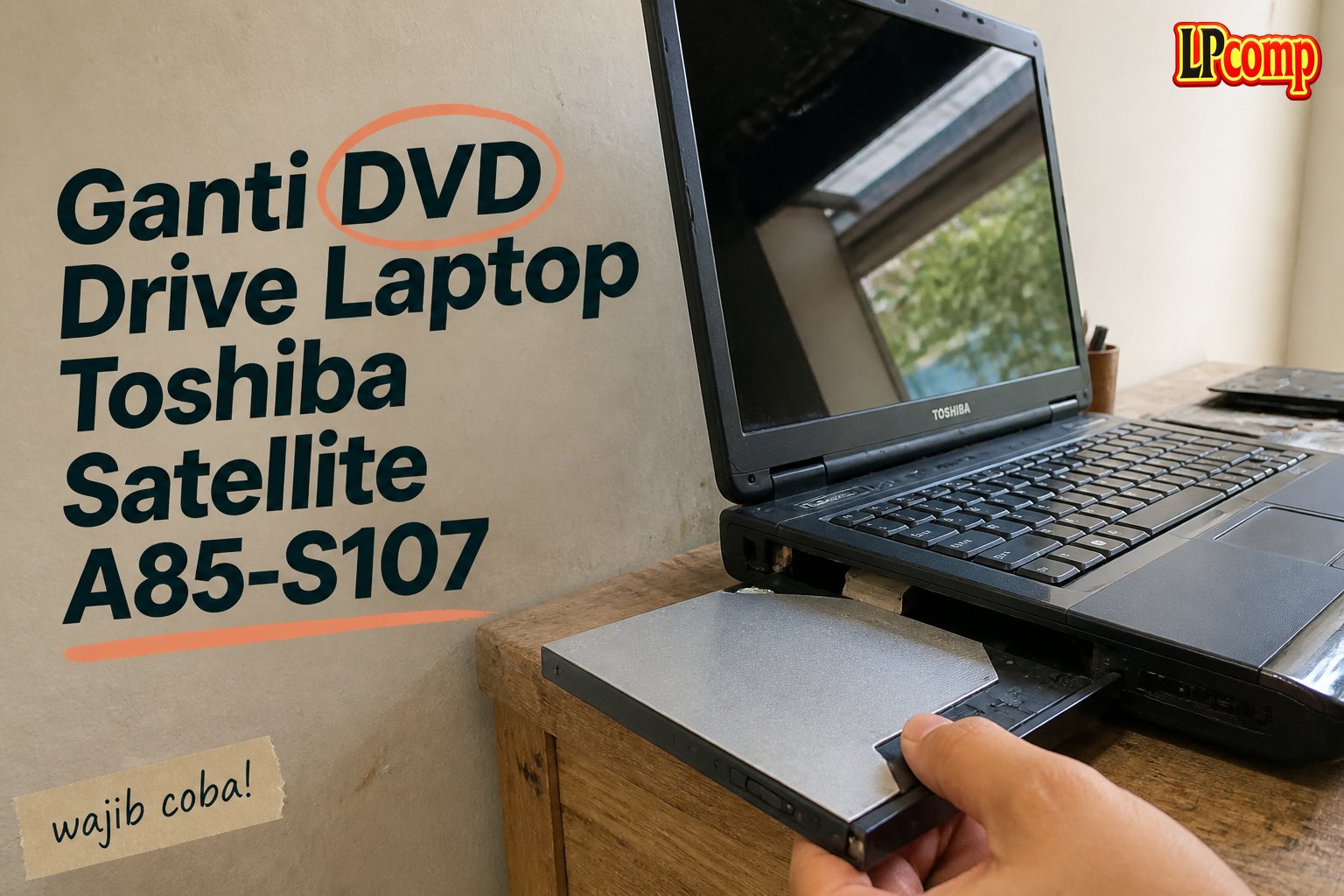 Ganti DVD Drive Laptop Toshiba Satellite A85-S107