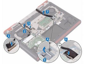 Langkah 6 — Lepaskan Kabel Display dari Dasar Laptop