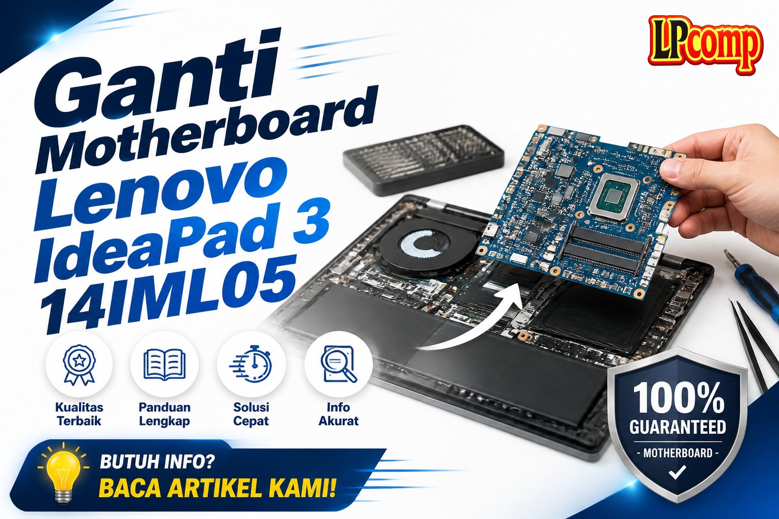 Ganti Motherboard Lenovo IdeaPad 3 14IML05