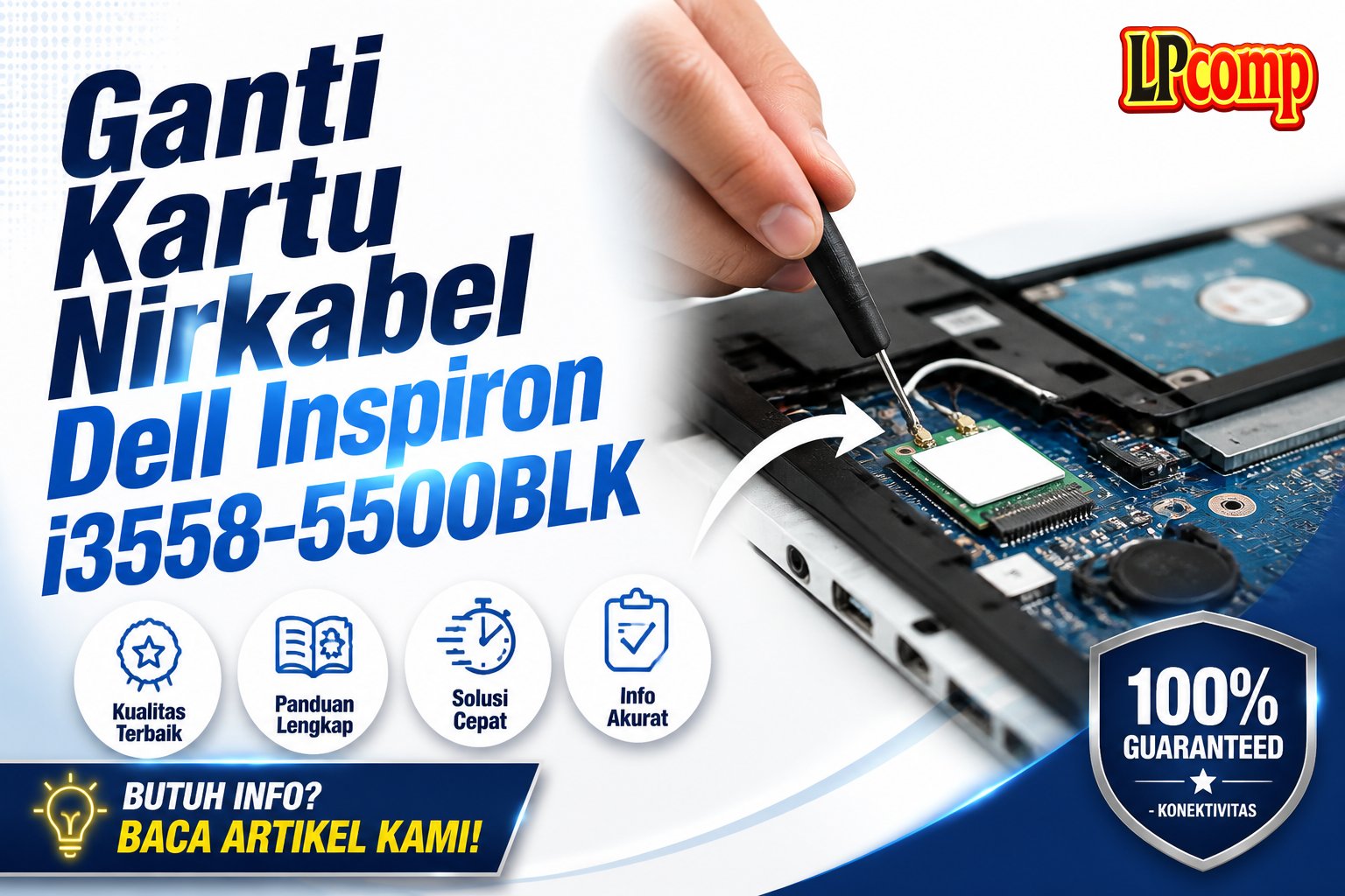 Ganti Kartu Nirkabel Dell Inspiron i3558-5500BLK