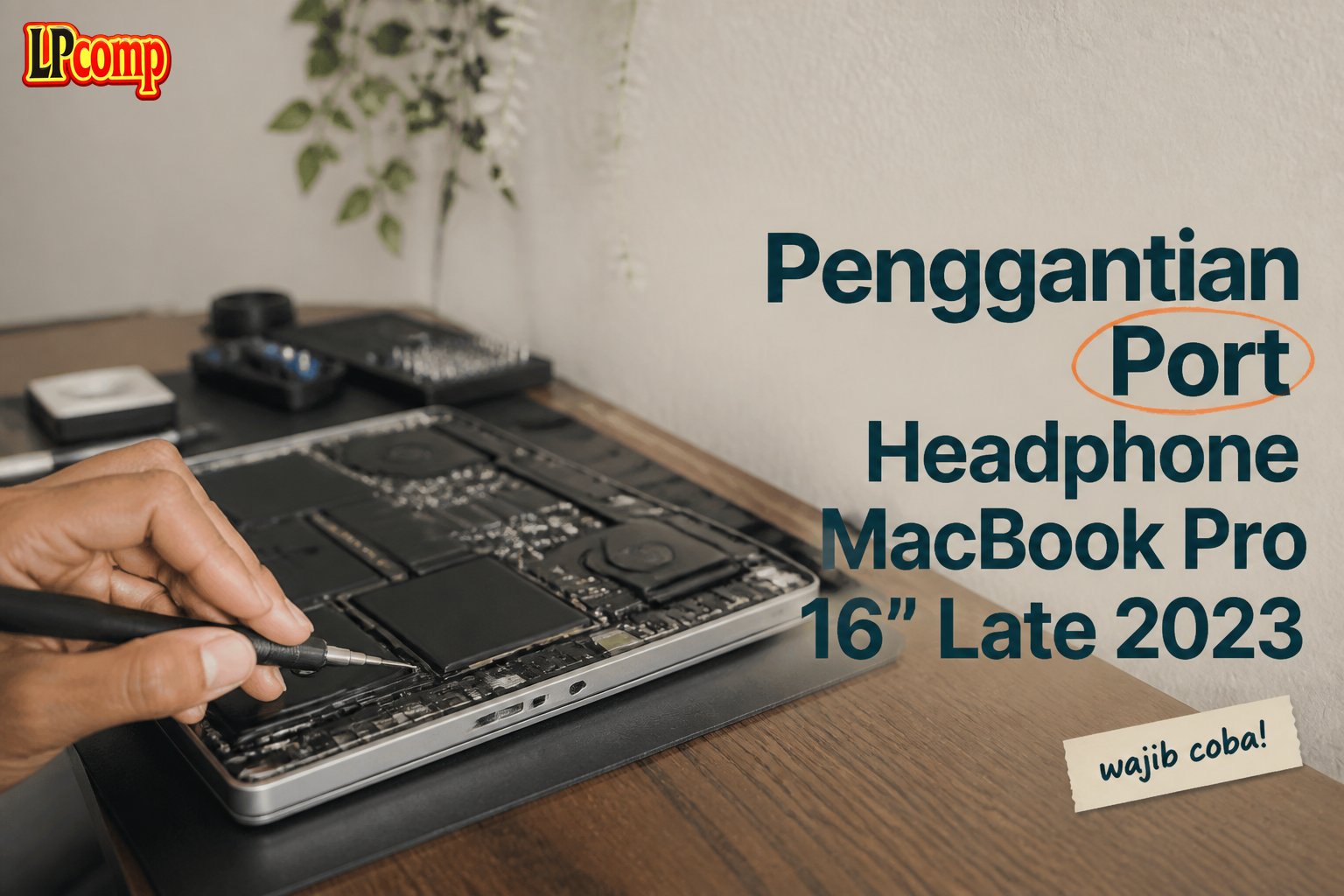 Penggantian Port Headphone MacBook Pro 16" Late 2023