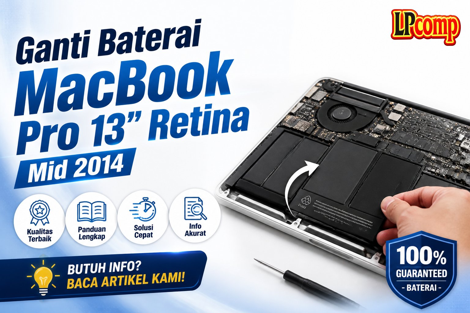 Ganti Baterai MacBook Pro 13" Retina Mid 2014