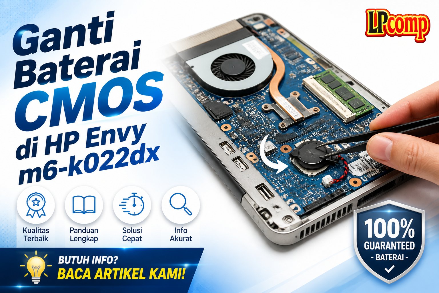 Ganti Baterai CMOS di HP Envy m6-k022dx