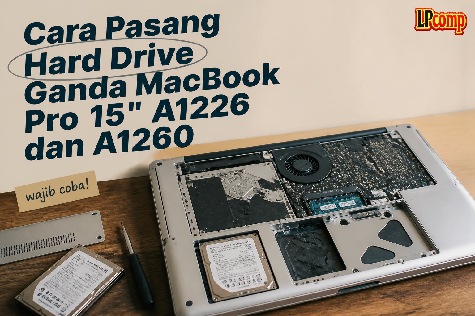 Cara Pasang Hard Drive Ganda MacBook Pro 15" A1226 dan A1260