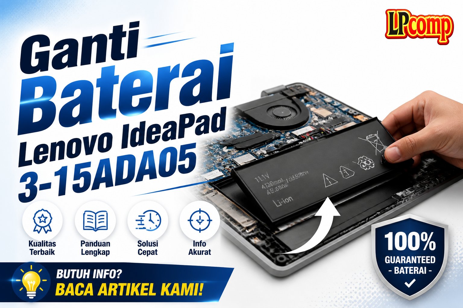 Ganti Baterai Lenovo IdeaPad 3-15ADA05