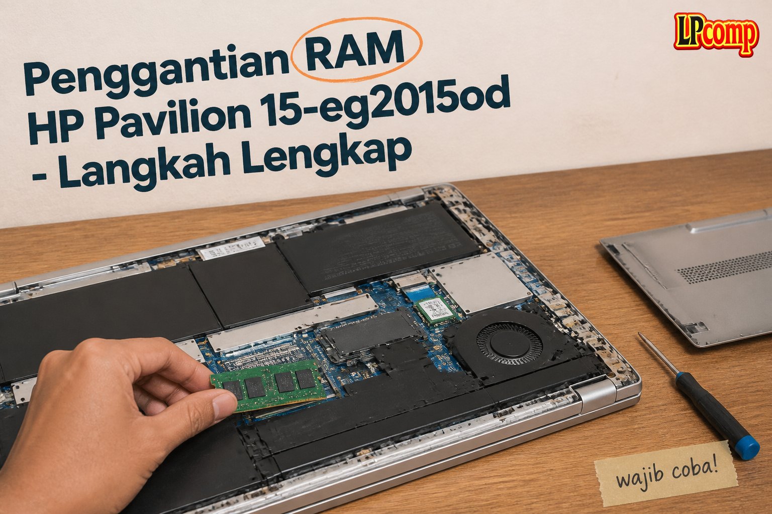 Penggantian RAM HP Pavilion 15-eg2015od - Langkah Lengkap