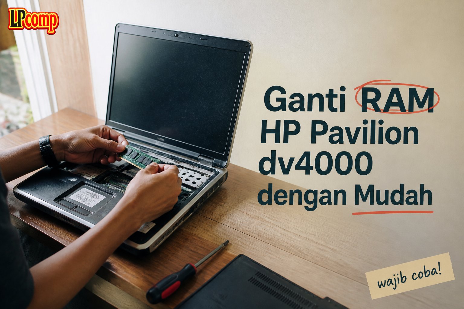 Ganti RAM HP Pavilion dv4000 dengan Mudah