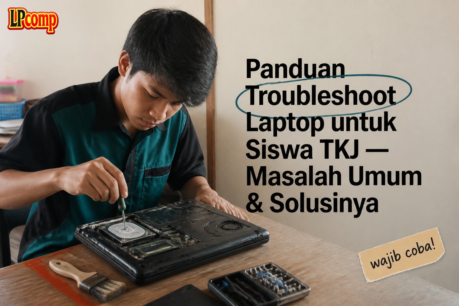 Panduan Troubleshoot Laptop untuk Siswa TKJ — Masalah Umum & Solusinya