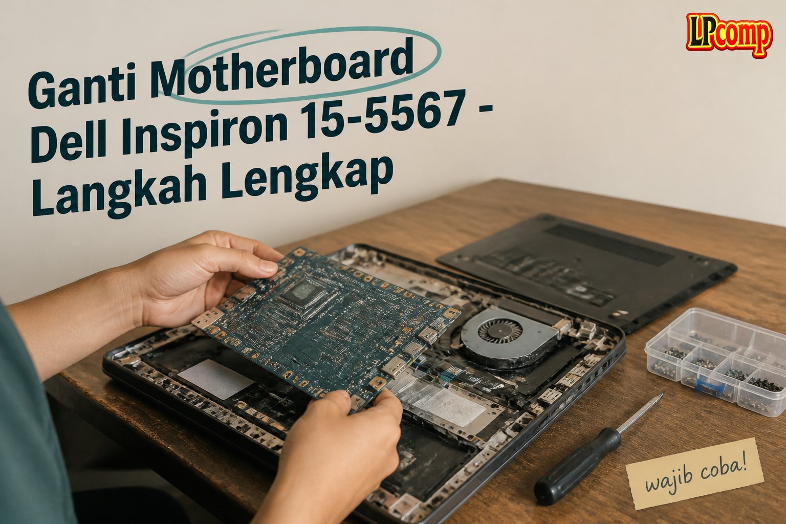 Ganti Motherboard Dell Inspiron 15-5567 - Langkah Lengkap