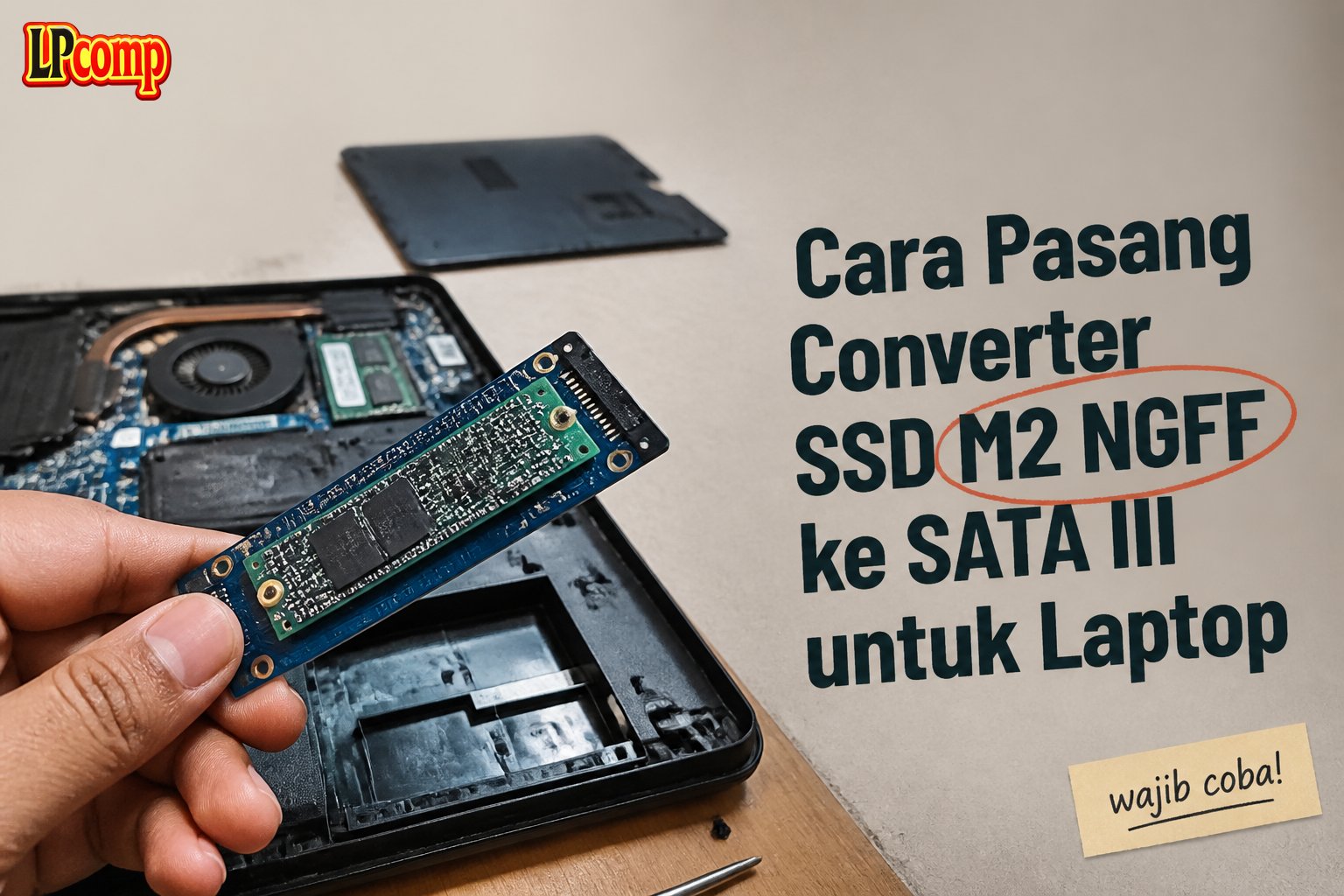Cara Pasang Converter SSD M2 NGFF ke SATA III untuk Laptop