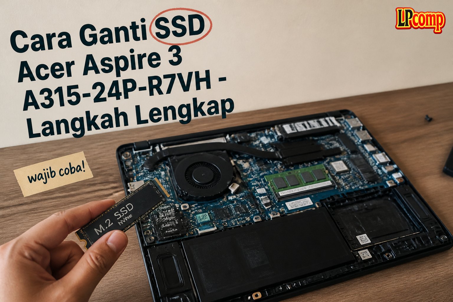 Cara Ganti SSD Acer Aspire 3 A315-24P-R7VH - Langkah Lengkap