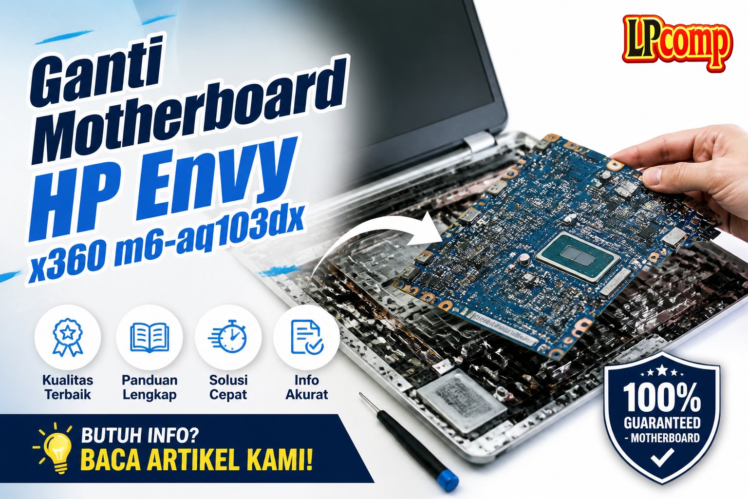 Ganti Motherboard HP Envy x360 m6-aq103dx