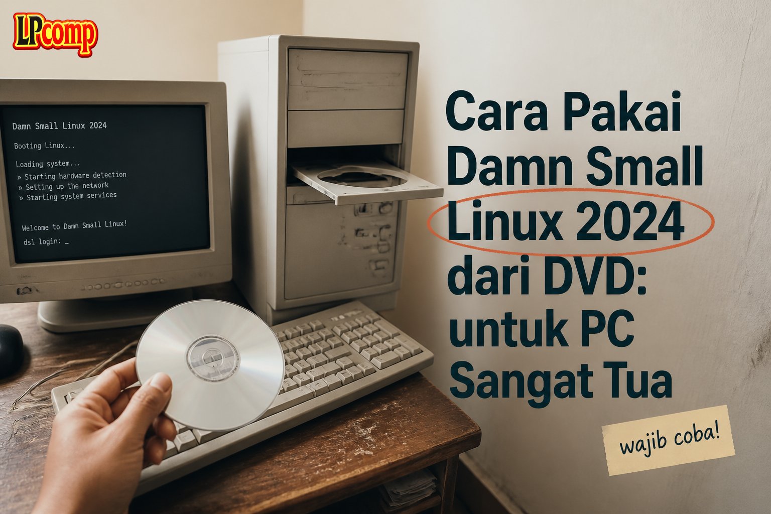 Cara Pakai Damn Small Linux 2024 dari DVD: untuk PC Sangat Tua