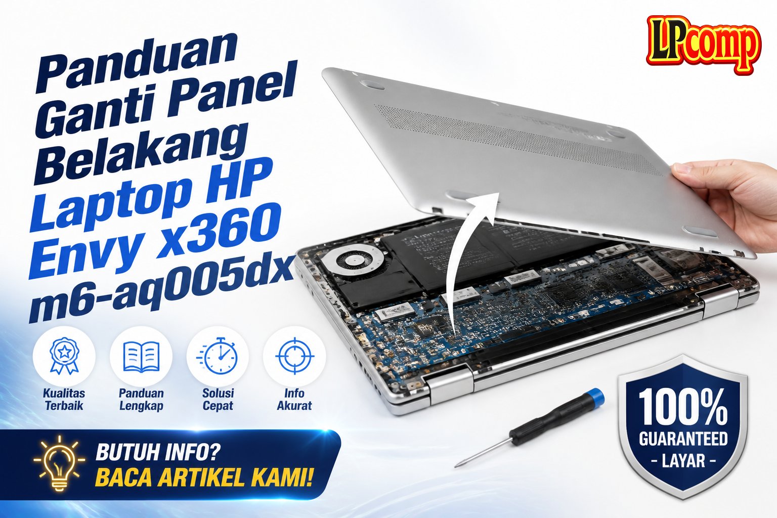 Panduan Ganti Panel Belakang Laptop HP Envy x360 m6-aq005dx