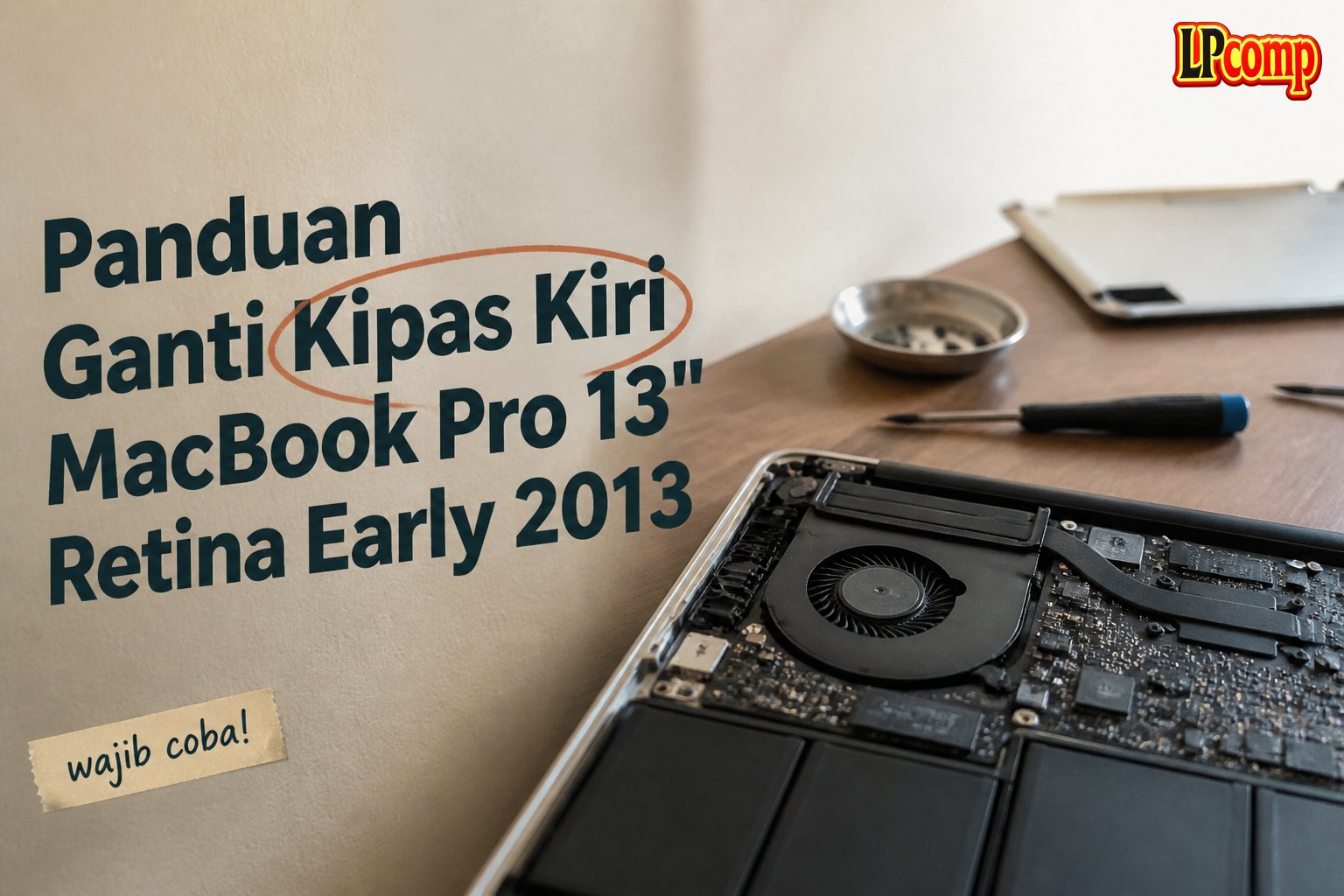 Panduan Ganti Kipas Kiri MacBook Pro 13" Retina Early 2013