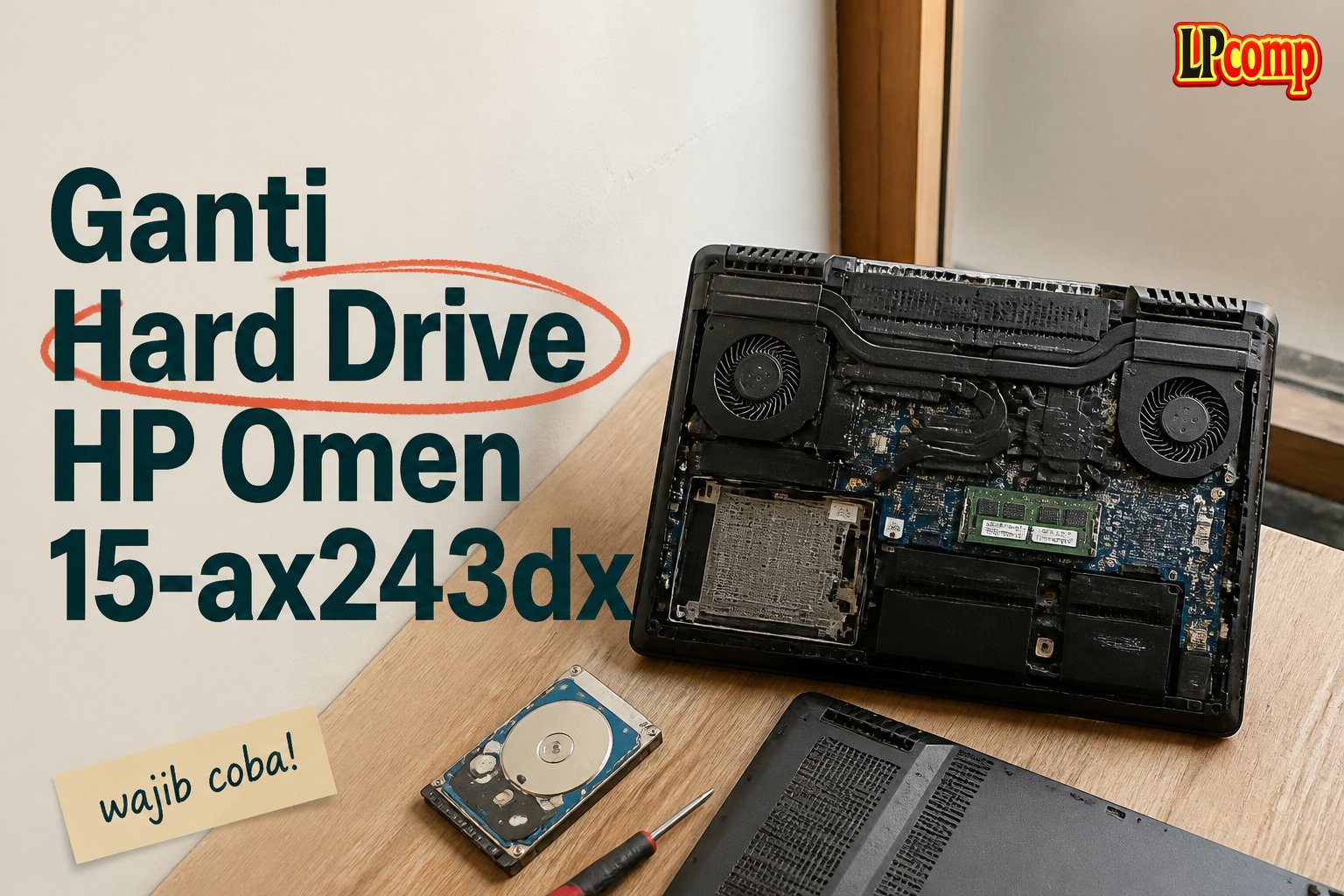 Ganti Hard Drive HP Omen 15-ax243dx