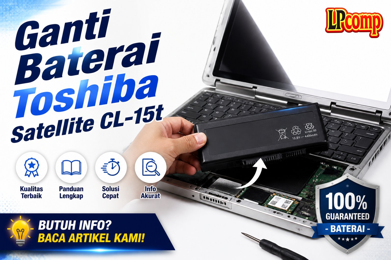 Ganti Baterai Toshiba Satellite CL-15t