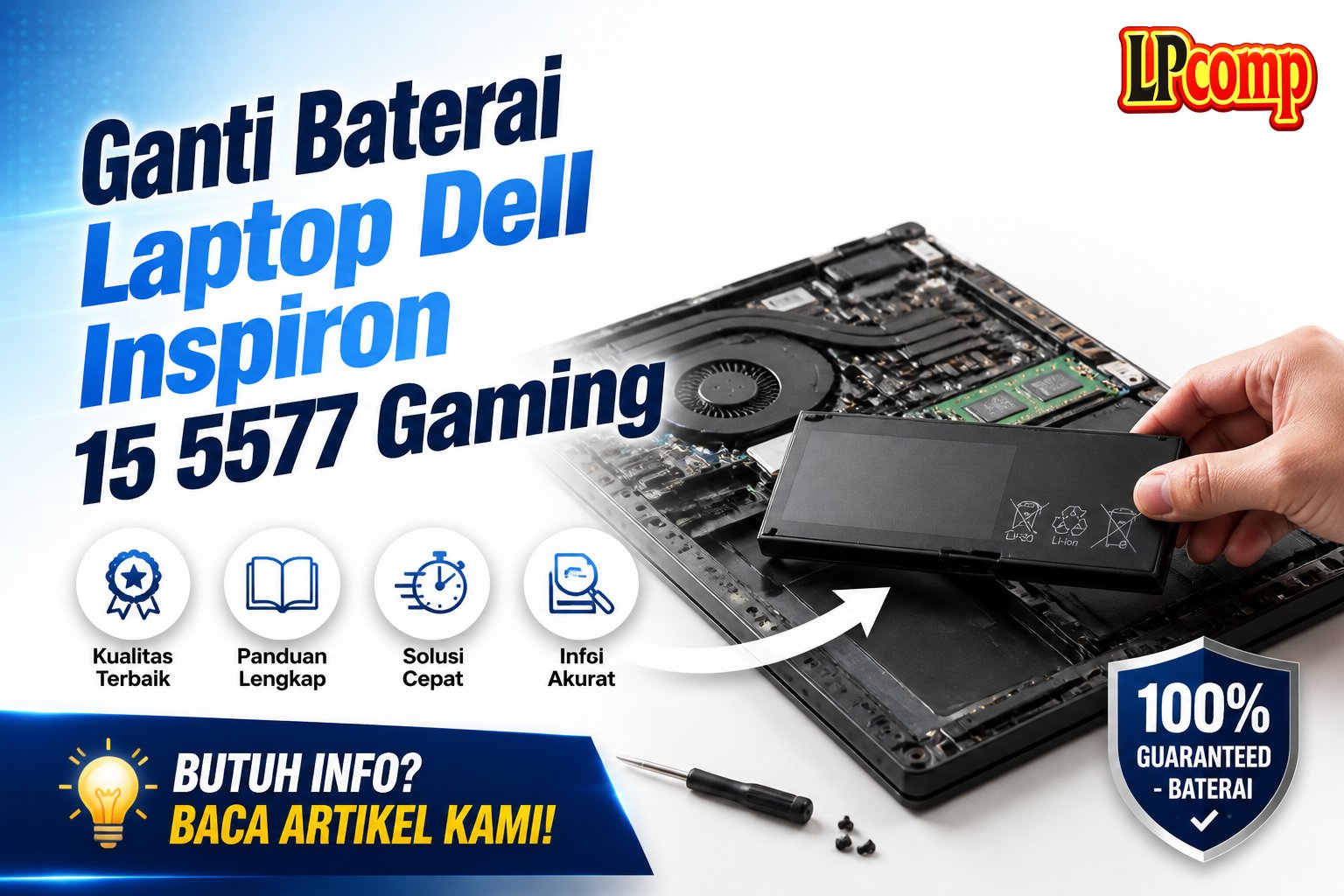 Ganti Baterai Laptop Dell Inspiron 15 5577 Gaming