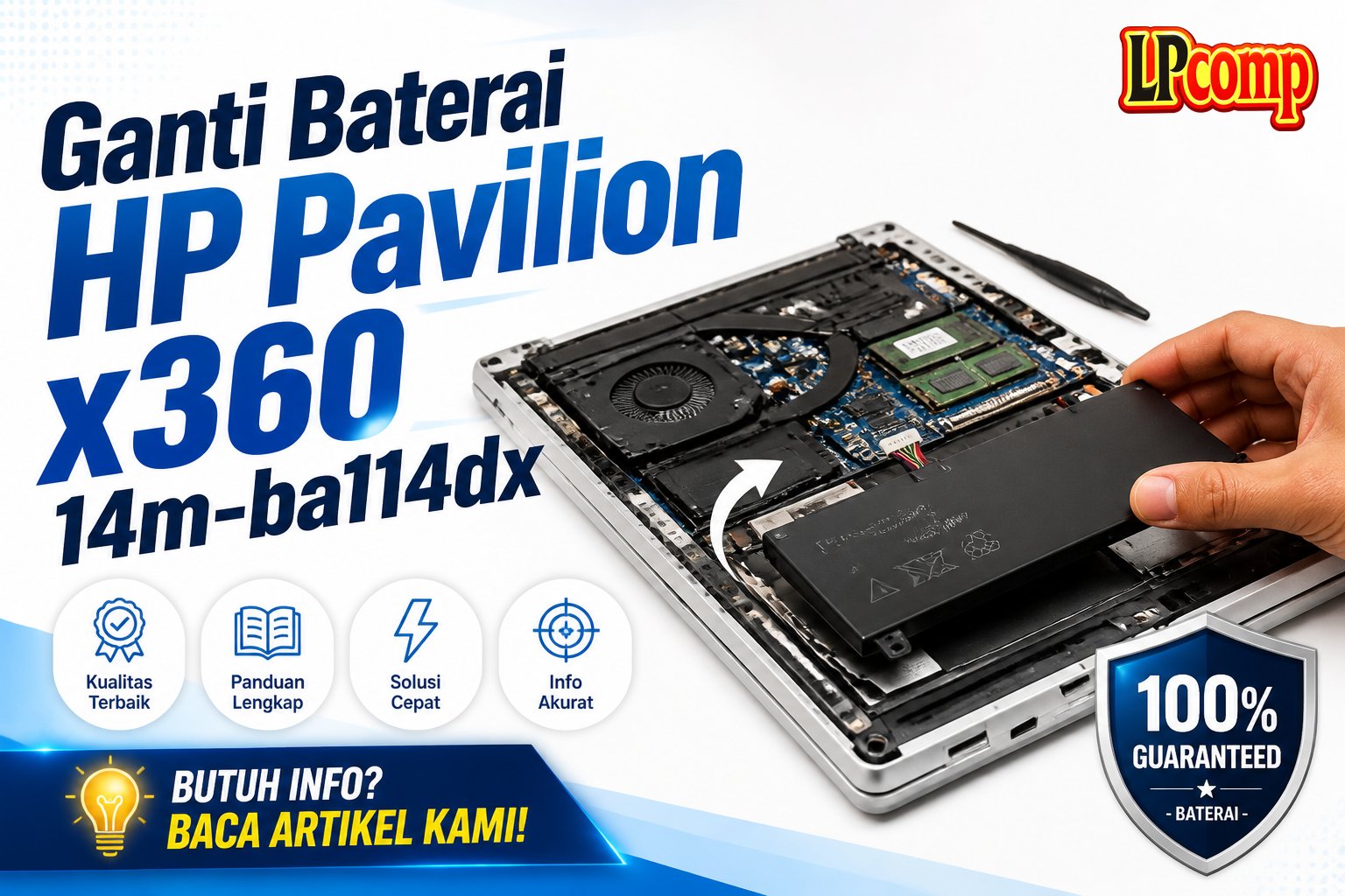 Ganti Baterai HP Pavilion x360 14m-ba114dx