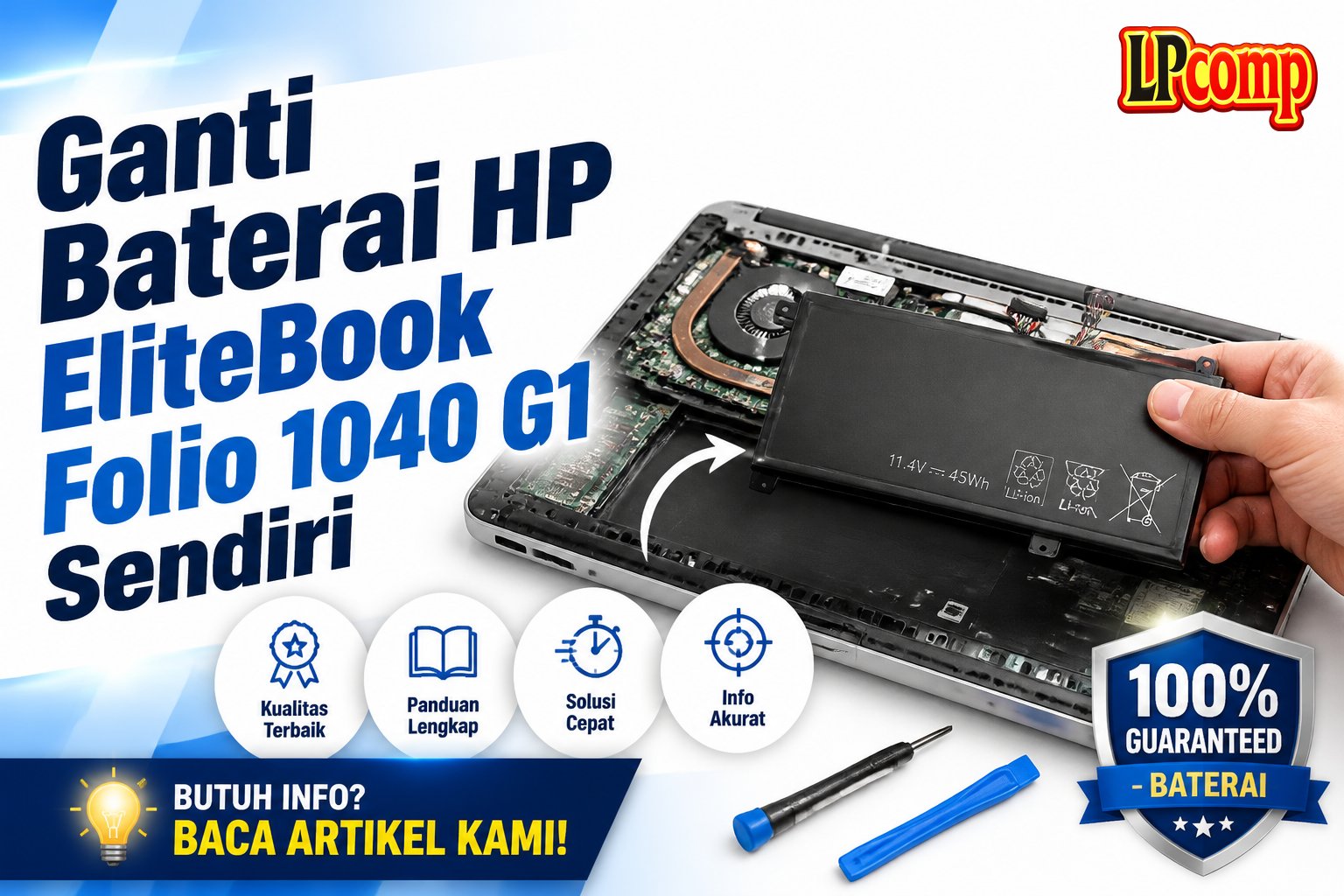 Ganti Baterai HP EliteBook Folio 1040 G1 Sendiri