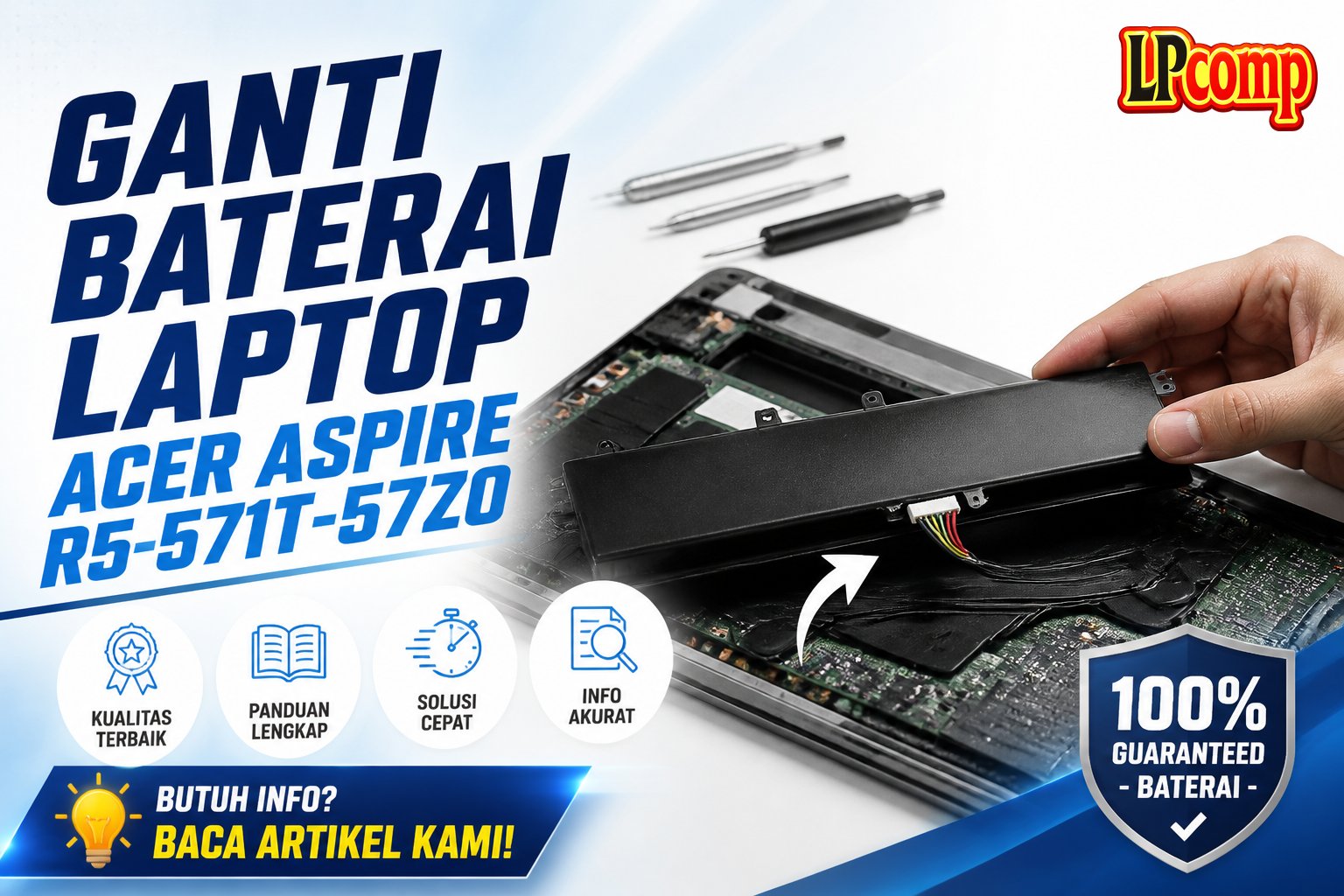 Ganti Baterai Laptop Acer Aspire R5-571T-57Z0