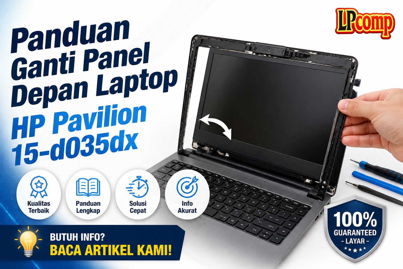 Panduan Ganti Panel Depan Laptop HP Pavilion 15-d035dx