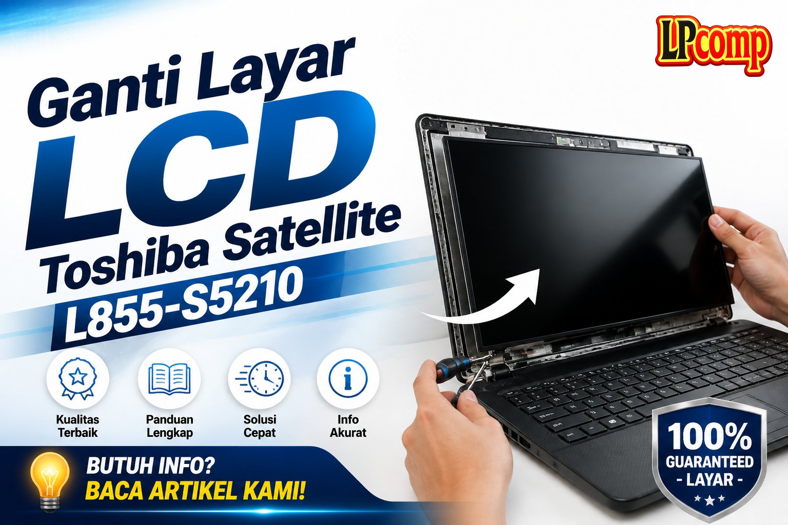 Ganti Layar LCD Toshiba Satellite L855-S5210