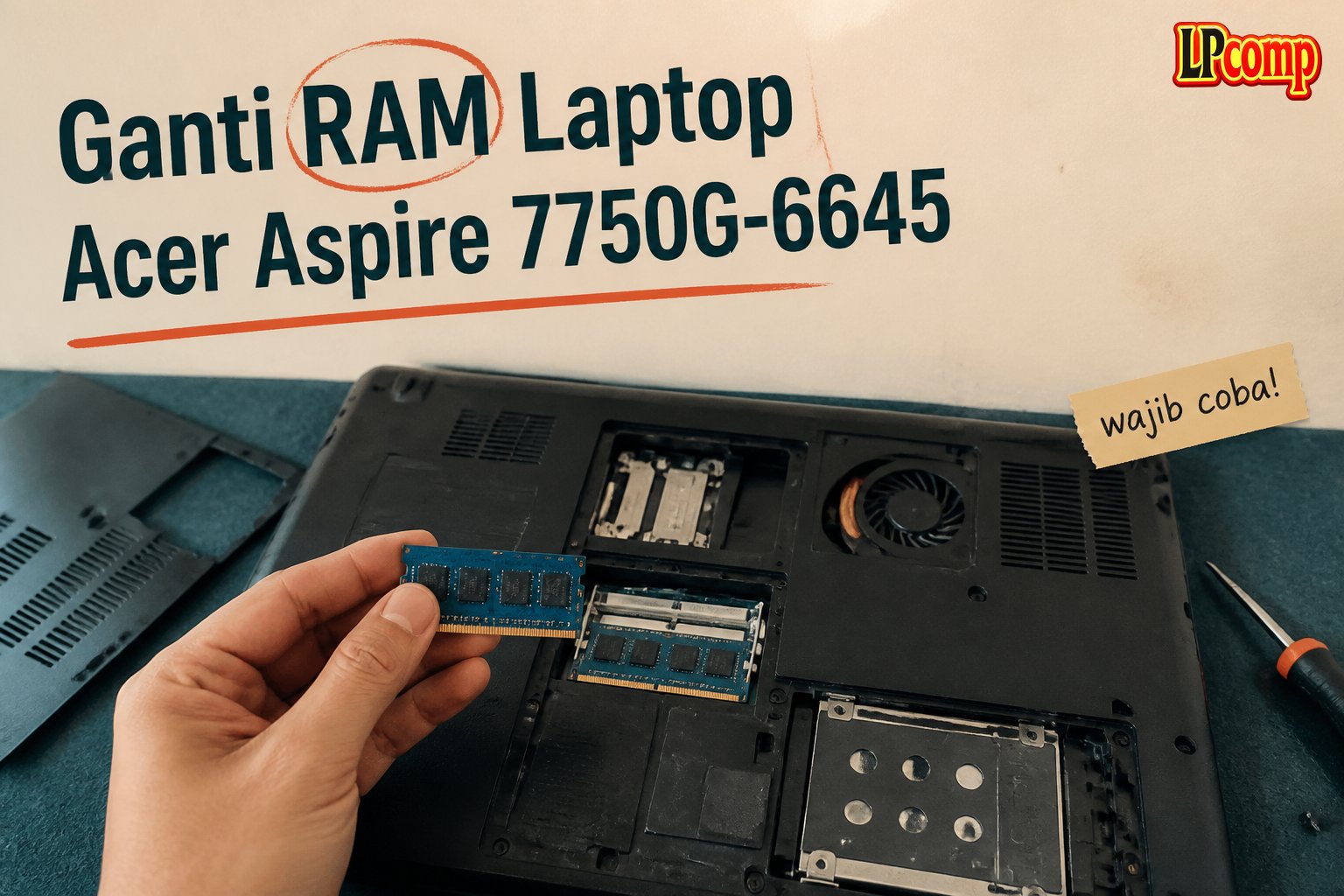 Ganti RAM Laptop Acer Aspire 7750G-6645