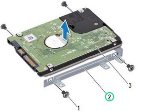 Langkah 5 — Mengangkat Hard Drive dari Bracket