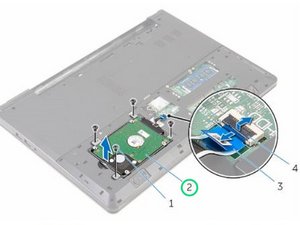 Langkah 3 — Mengangkat Hard Drive dari Laptop