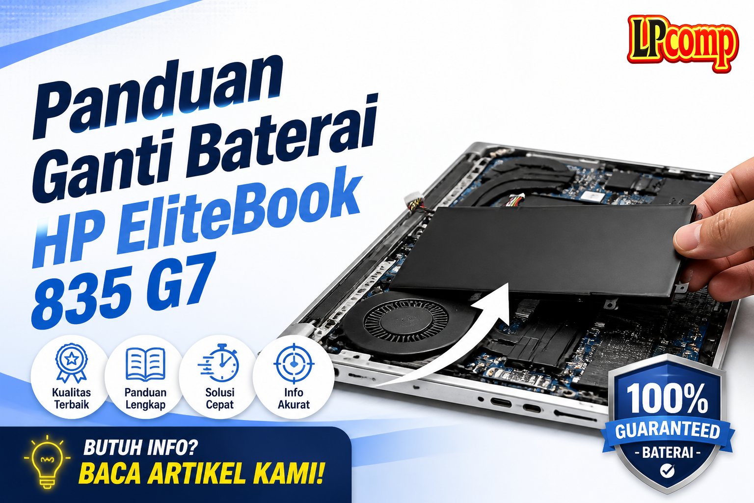 Panduan Ganti Baterai HP EliteBook 835 G7